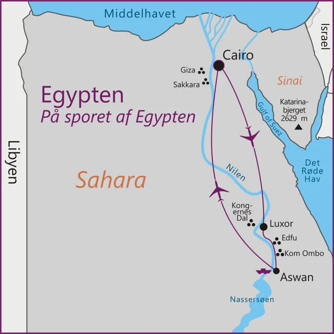 Egypten - Cairo - Giza - Sakkara - Luxor - Kongernes Dal - Edfu - Kom Ombo - Aswan