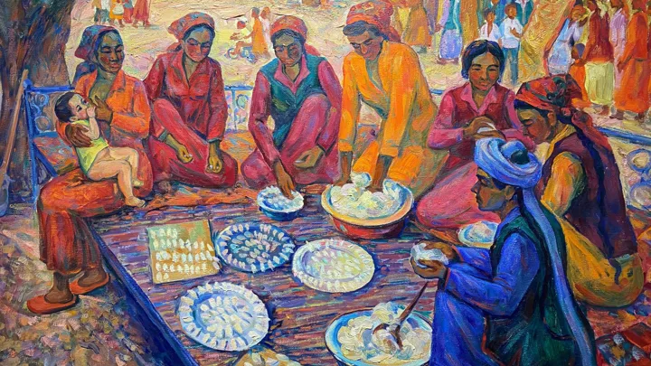 Vi ser de mange flotte malerier på Savitsky Museum også kaldet ”Ørkenens Louvre”. Foto Michael Høeg Andersen