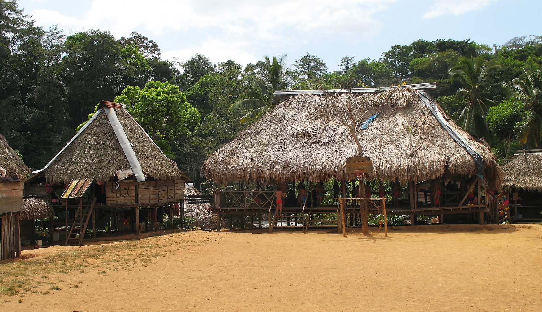 Embera-folket bor i pælehytter i regnskoven. Foto Viktor Gynther