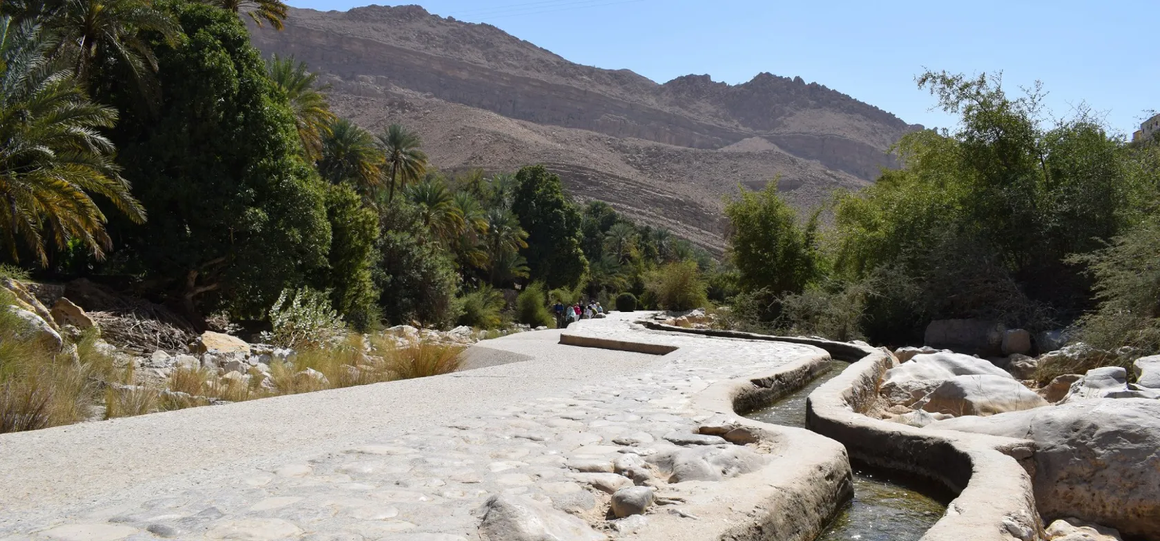 Falaj system ved Wadi Bani Khalid. Foto Anne Sophie Meyer Larsen