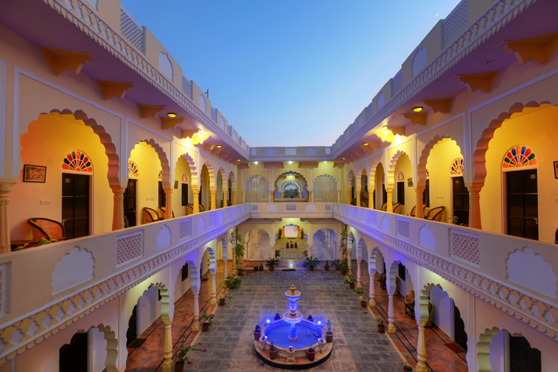 Ranthambhore Heritage Haveli kombinerer traditionel arkitektur med moderne elementer.