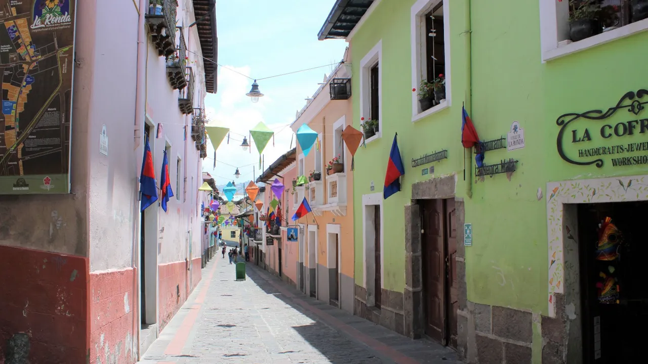 Den historiske gade La Ronda, var rammen om Quitos kreative miljø i 1930erne. Foto Sofia Winther Isaksen