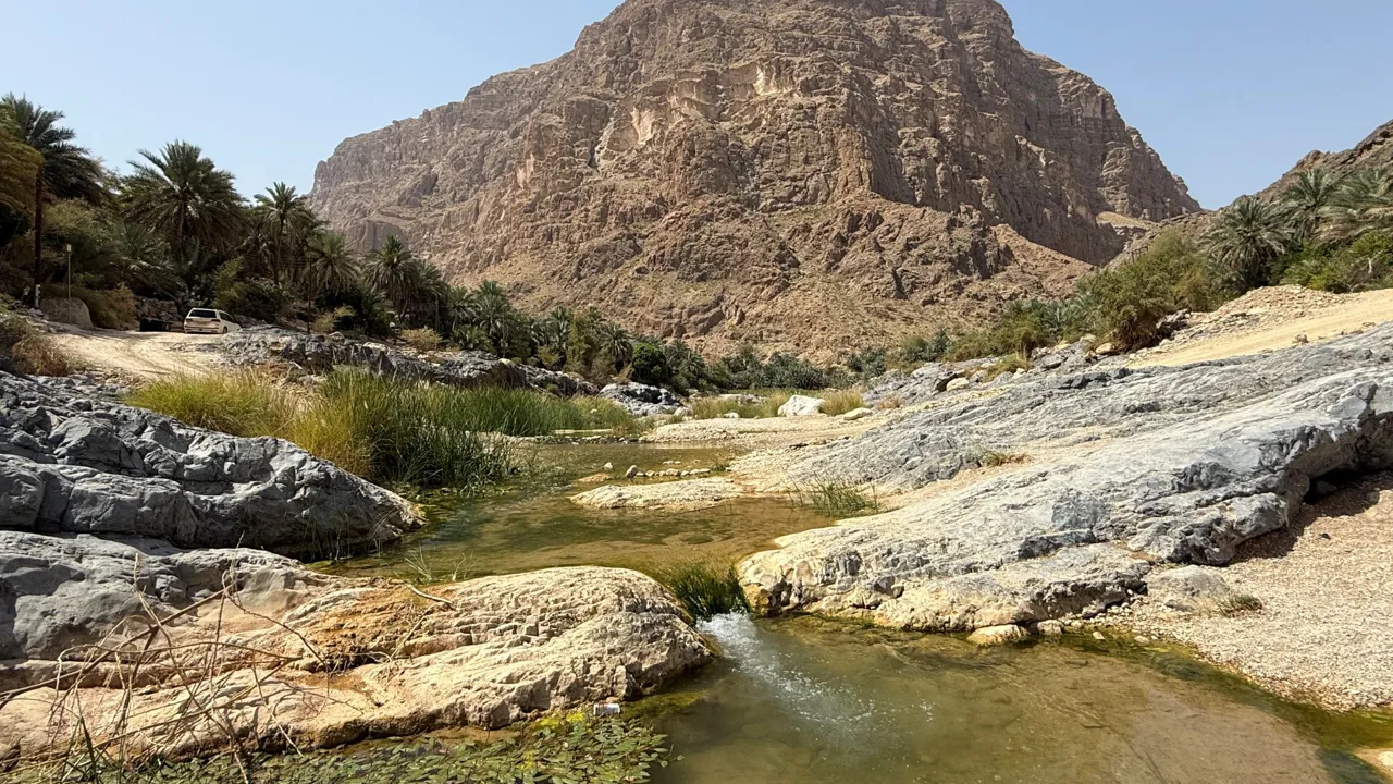 Vi tager en pause ved den smukke lille Wadi al Abrihin på vej mod Sur. Foto Anja Schmidt