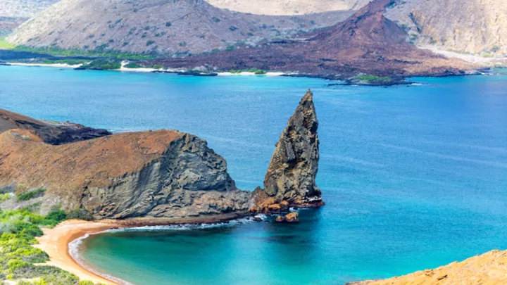 Vi besøger Pinnacle Rock på Galapagosøerne. Foto Viktors Farmor