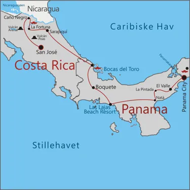  Panama City - Bocas del Toro - Arenal - La Fortuna - Cano Negro - Poas - San Jose