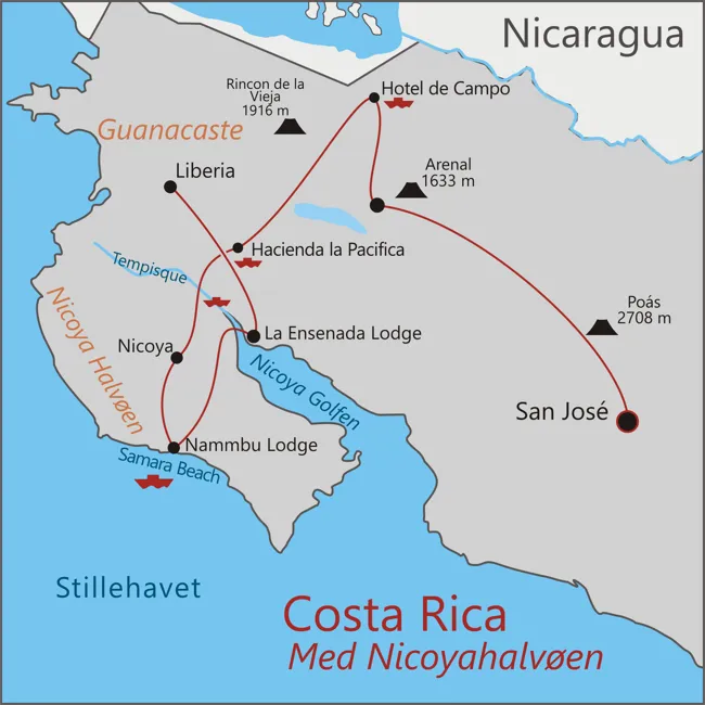 Costa Rica med Nicoya Halvøen - Guanacaste - Samara - Nicoya - Cano Negro - Arenal - Poas - San Jose