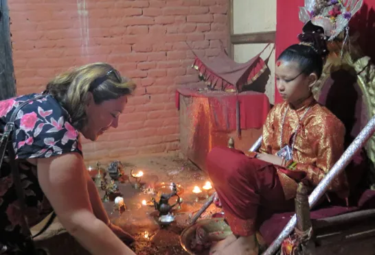 På vores rejser møder vi sandsynligvis en levende gudinde. Foto Tania Karpatschof