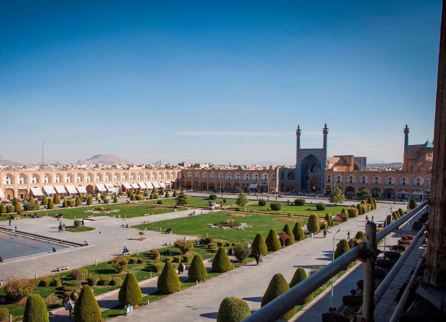 Udsigt over Emampladsen i Isfahan. Foto Inge Lynggaard Hansen