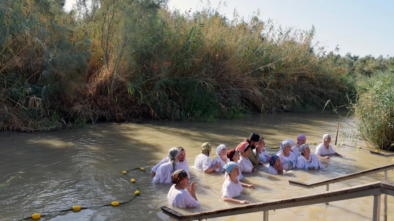 Her ved bredden af Jordanfloden skulle Jesus være blevet døbt af Johannes Døberen. Foto Anne Sophie Meyer Larsen