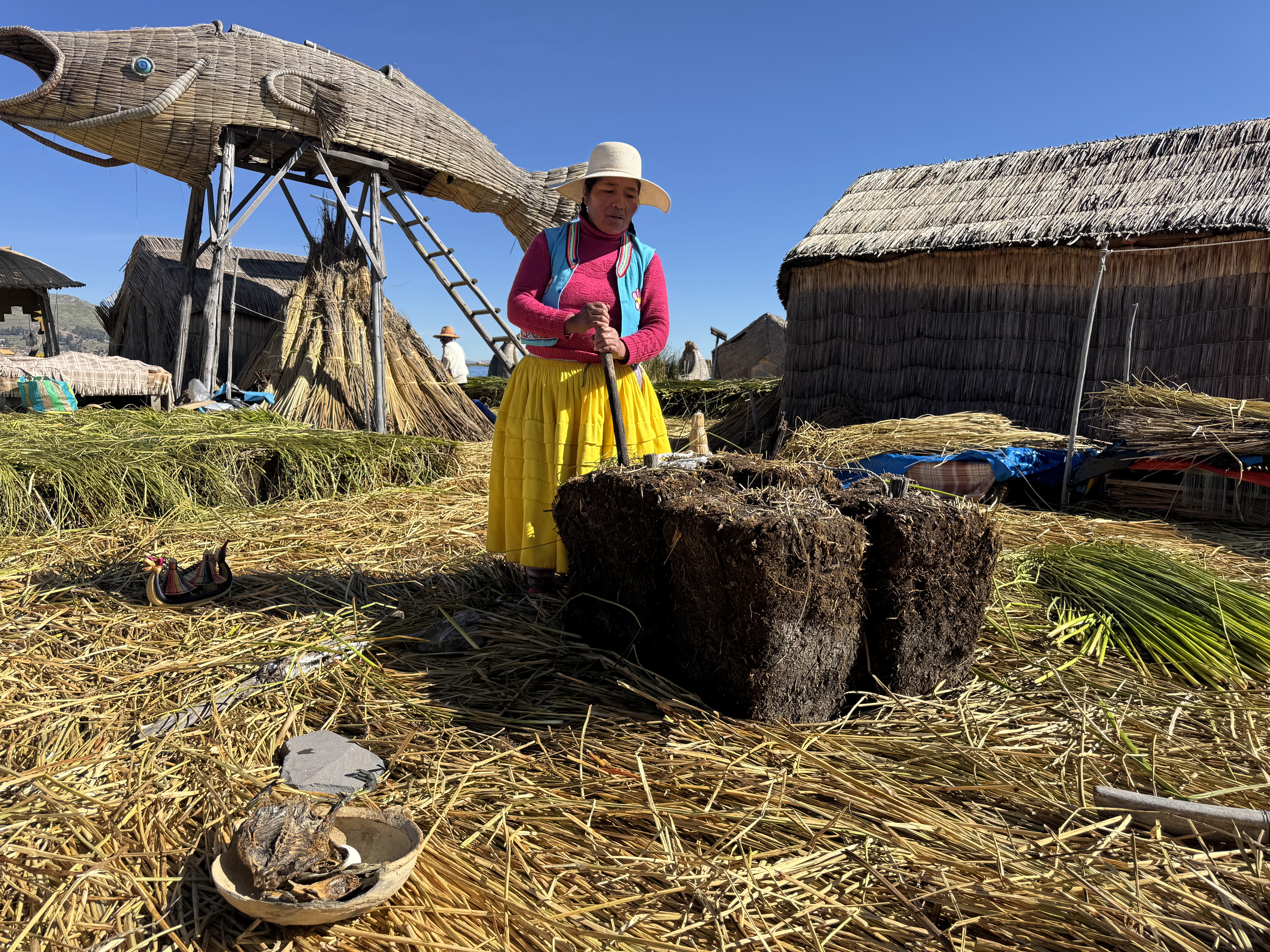 Vi besøger Titicacasøen, hvor de lokale bor på imponerende siv-øer. Foto Henriette Jensen