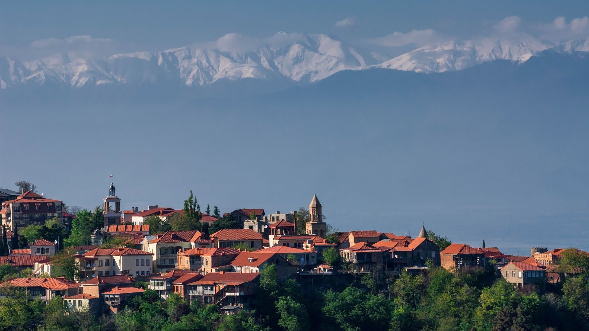 Den befæstede gamle by Sighnahi har en enestående beliggenhed. Foto Viktors Farmor