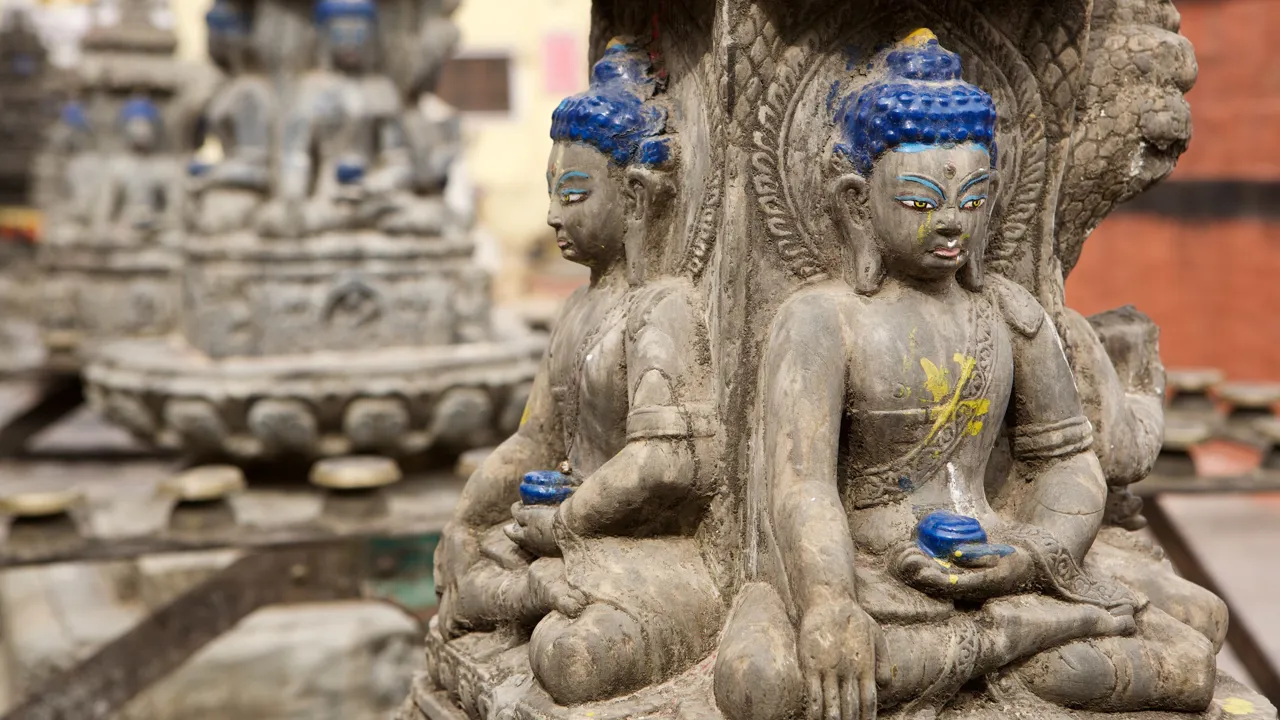 Buddha i Kathesimbu stupa i Kathmandu. Foto af Anders Stoustrup