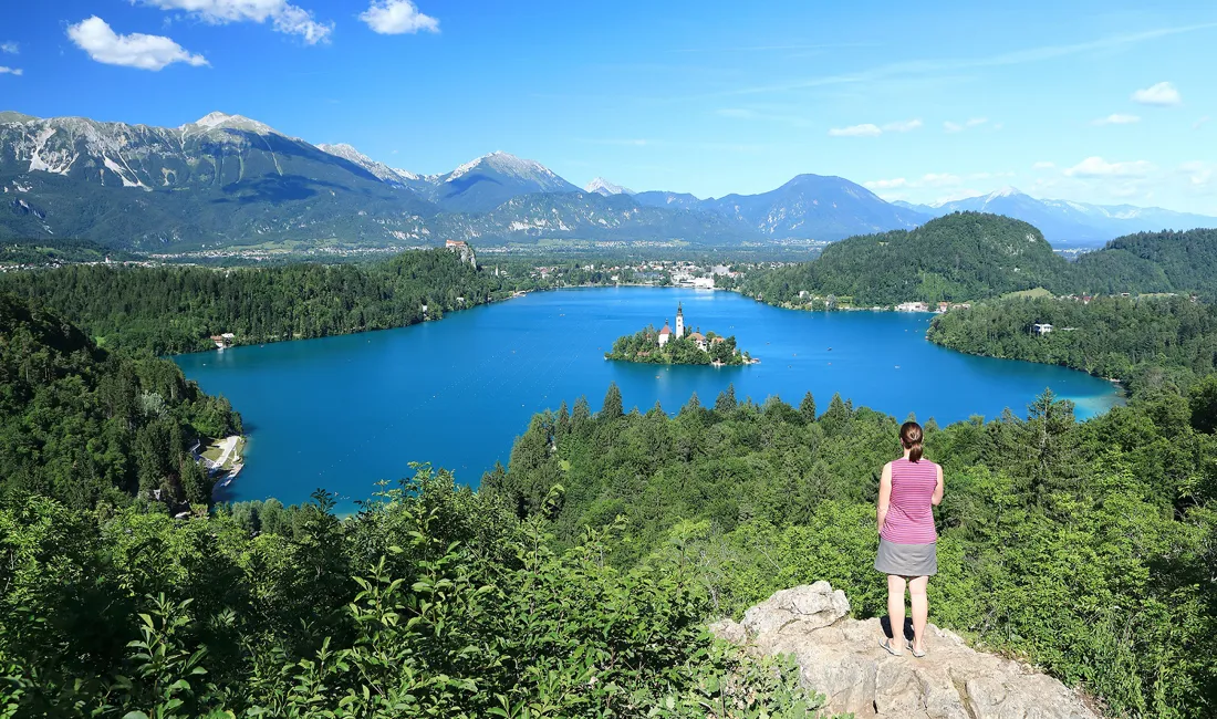 Lake Bled fra udsigtspunktet Ojstrica. Foto Anders Stoustrup