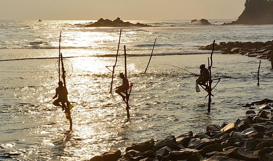 Fiskerne på sydvestkysten har en helt speciel teknik. Foto Claus Christensen