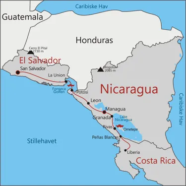 San Salvador - La Union - Potosi - Leon - Managua - Granada - Lake Nicaragua - Ometepe - Liberia