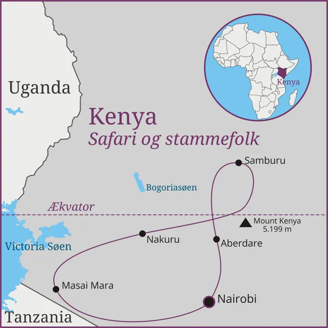Nairobi - Samburu - Mount Kenya - Nakuru - Masai Mara